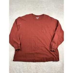 Duluth Trading Co. Long Tail T Mens 3XL Long Sleeve Std Fit Red Pocket Tee